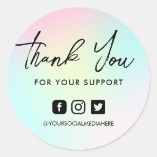 Farbenfrohe Regenbogen Rosa Klassischer Rundsticke Runder Aufkleber