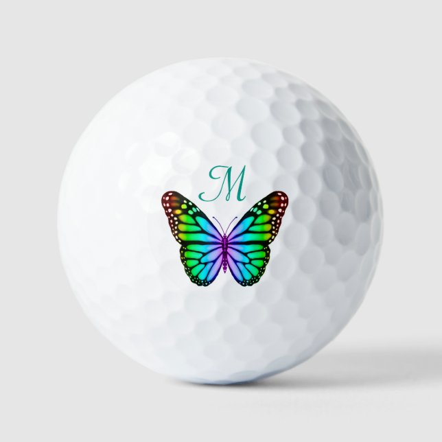 Farbenfrohe Regenbogen-Schmetterlinge Golf Balls Golfball (Vorderseite)