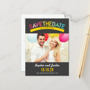 Farbenfrohe Regenbogen Sommer Foto Modernes Save t Ankündigungspostkarte