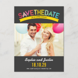 Farbenfrohe Regenbogen Sommer Foto Modernes Save t Ankündigungspostkarte