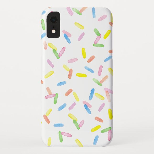 Farbenfrohe Regenbogen-Sprinklen, Aquarell Case-Mate iPhone Hülle (Rückseite)