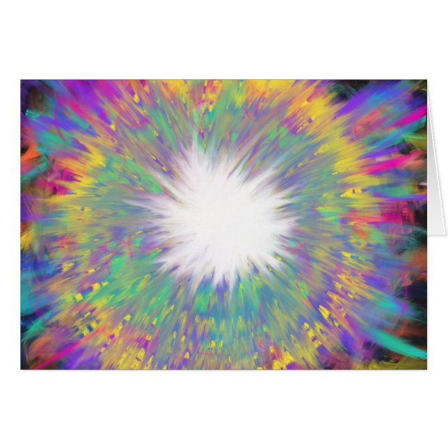 Farbenfrohe Regenbogen-Sternexplosion Abstrakt Art (Vorderseite (Horizontal))