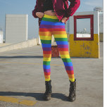 Farbenfrohe Regenbogen-Streifen Leggings<br><div class="desc">Farbenfrohe Regenbogen-Leggings werden Ihrem Fitness-Schrank etwas Freude verleihen. Das sind farbenfrohe Leggings,  um Tag oder Nacht laufen zu können.</div>