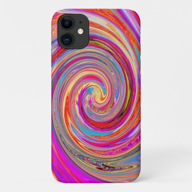 Farbenfrohe Regenbogen-Swirl Retro-Design Case-Mate iPhone Hülle (Rückseite)