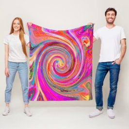 Farbenfrohe Regenbogen-Swirl Retro-Design Fleecedecke