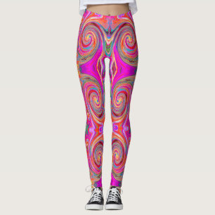 Farbenfrohe Regenbogen-Swirl Retro-Design Leggings