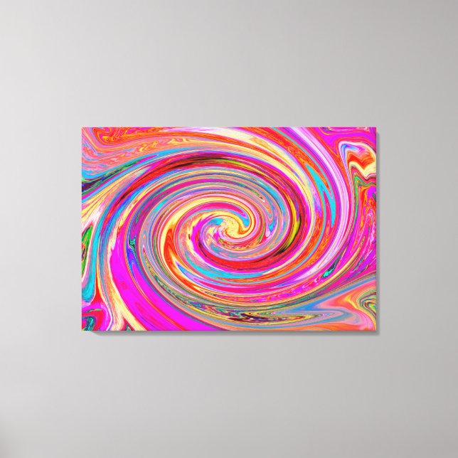 Farbenfrohe Regenbogen-Swirl Retro-Design Leinwanddruck (Vorderseite)