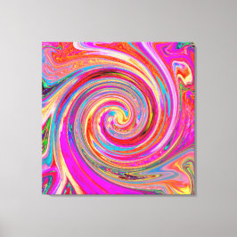 Farbenfrohe Regenbogen-Swirl Retro-Design Leinwanddruck