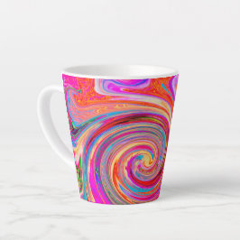 Farbenfrohe Regenbogen-Swirl Retro-Design Milchtasse