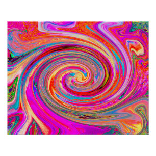Farbenfrohe Regenbogen-Swirl Retro-Design Poster