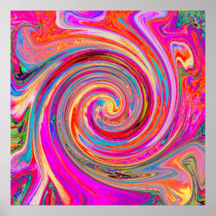 Farbenfrohe Regenbogen-Swirl Retro-Design Poster