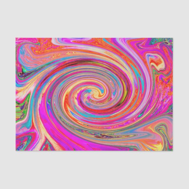 Farbenfrohe Regenbogen-Swirl Retro-Design Seidenpapier (Vorderseite)