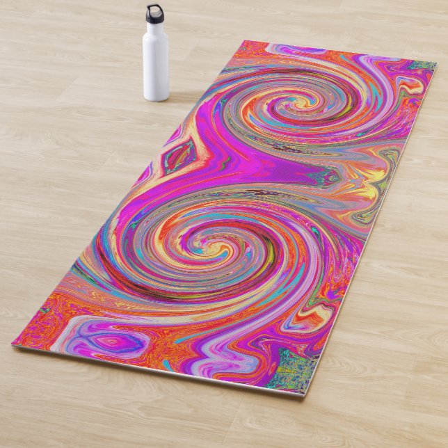 Farbenfrohe Regenbogen-Swirl Retro-Design Yogamatte (Beispiel)