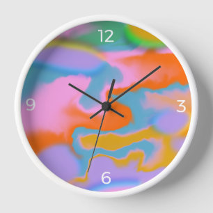 farbenfrohe Regenbogen-Tendenz niedlich Wall Clock Uhr