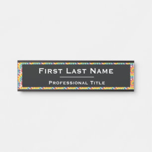 Farbenfrohe Regenbogen-Tie-Dye-Bürotürschild Türschild