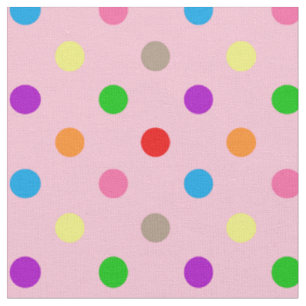 Farbenfrohe Regenbogen-Tupfen Rosa Stoff