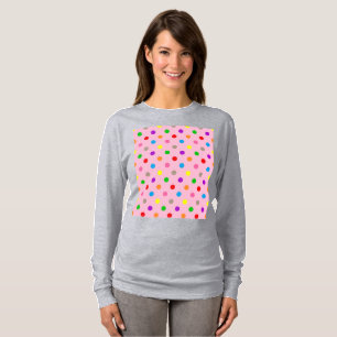 Farbenfrohe Regenbogen-Tupfen Rosa  T-Shirt