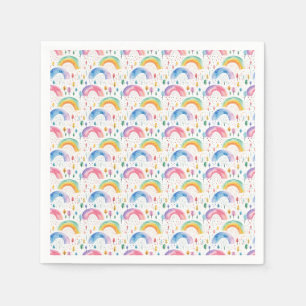 Farbenfrohe Regenbogen- und Baumstruktur Nahtloses Serviette