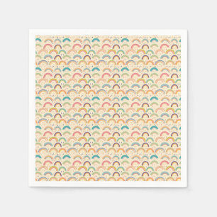 Farbenfrohe Regenbogen- und Diamantenmuster Serviette