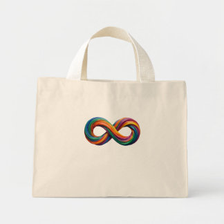 Farbenfrohe Regenbogen-Unendlichkeitstasche Mini Stoffbeutel