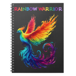 Farbenfrohe Regenbogen Wasserfarbe Phoenix Krieger Notizblock