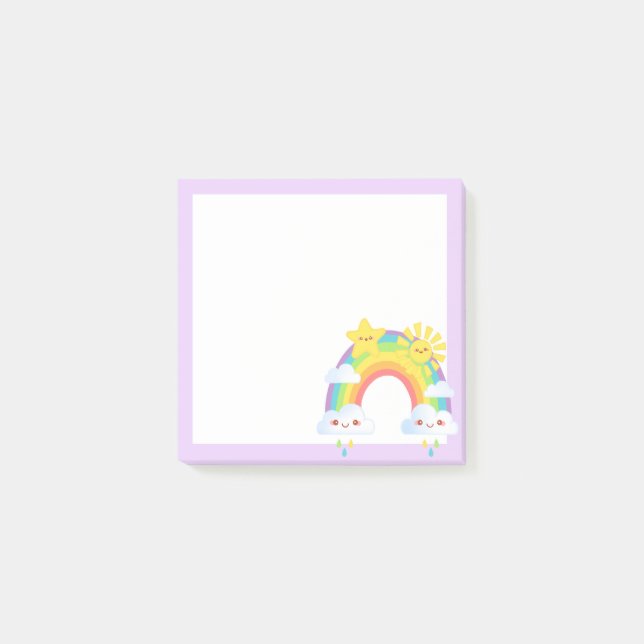 Farbenfrohe Regenbogenästhetik Post-it Klebezettel (Vorderseite)