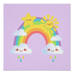 Farbenfrohe Regenbogenästhetik Poster
