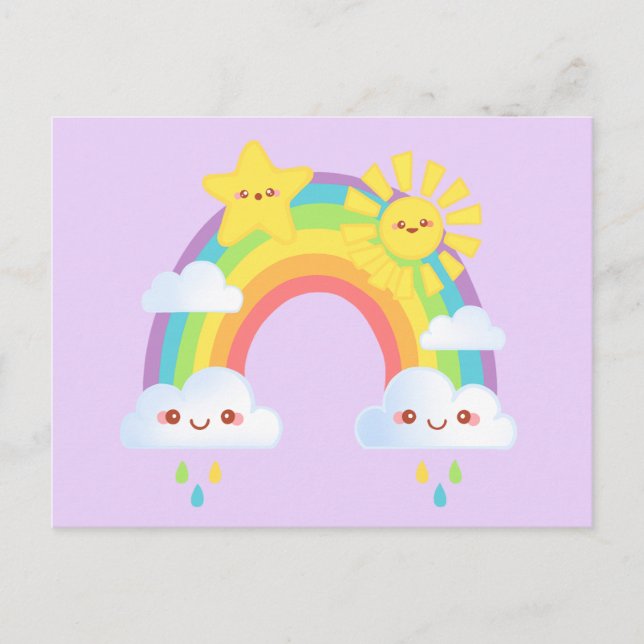 Farbenfrohe Regenbogenästhetik Postkarte (Vorderseite)