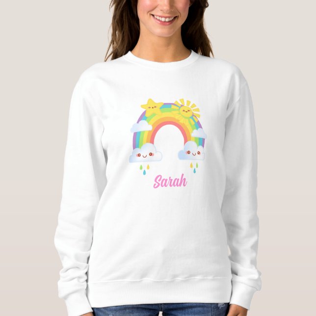 Farbenfrohe Regenbogenästhetik Sweatshirt (Vorderseite)