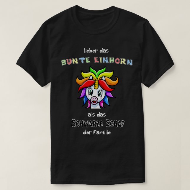 Farbenfrohe Regenbogenbanner Einhorngeschenk T-Shirt (Design vorne)