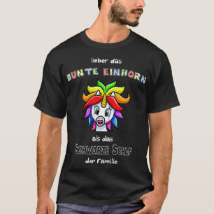 Farbenfrohe Regenbogenbanner Einhorngeschenk T-Shirt