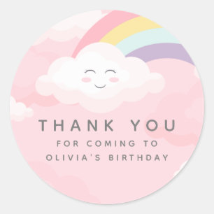 Farbenfrohe Regenbogenbär Geburtstag Runder Aufkleber