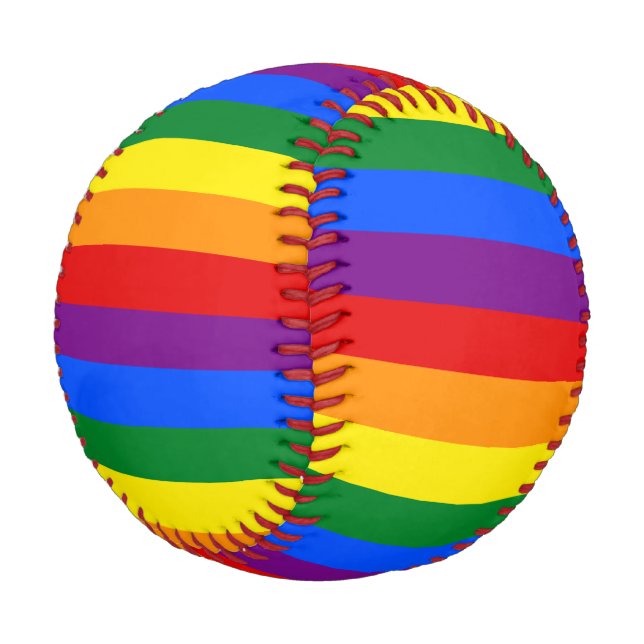 Farbenfrohe Regenbogenbaseball Baseball (Schrägansicht)