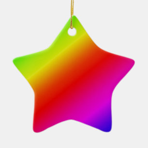 Farbenfrohe Regenbogenblende Diagonal Keramik Ornament