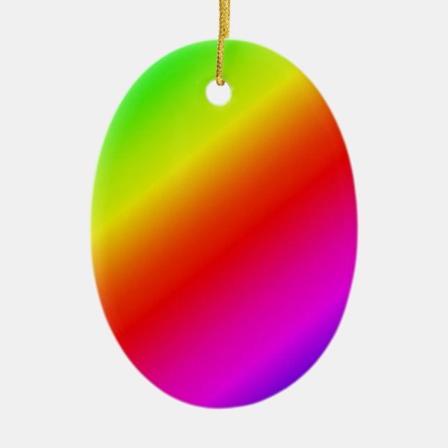 Farbenfrohe Regenbogenblende Diagonal Keramikornament (Vorne)