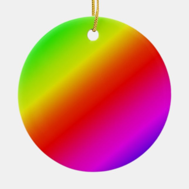 Farbenfrohe Regenbogenblende Diagonal Keramikornament (Vorne)
