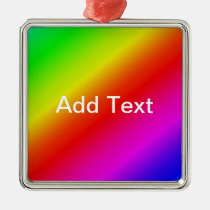 Farbenfrohe Regenbogenblende Diagonal Silbernes Ornament