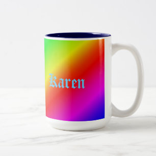Farbenfrohe Regenbogenblende Diagonal Zweifarbige Tasse