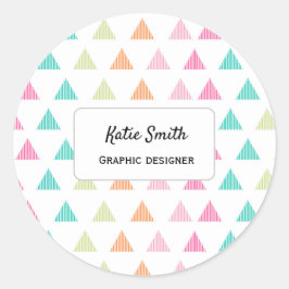 Farbenfrohe Regenbogendreieck-Grafikdesign-Retro Runder Aufkleber