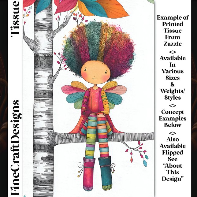 Farbenfrohe Regenbogenfairy, Afro Hair DG9R Decoup Seidenpapier (Von Creator hochgeladen)