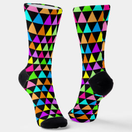 Farbenfrohe Regenbogenfarben Dreieck Design Socken