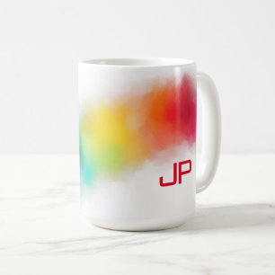 Farbenfrohe Regenbogenfarben Elegante Monogramm-Vo Kaffeetasse