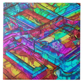 Farbenfrohe Regenbogenfarben Fliese