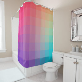 Farbenfrohe Regenbogenfarben glänzendes Design Duschvorhang