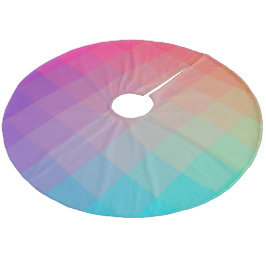 Farbenfrohe Regenbogenfarben glänzendes Design Fleece Weihnachtsbaumdecke