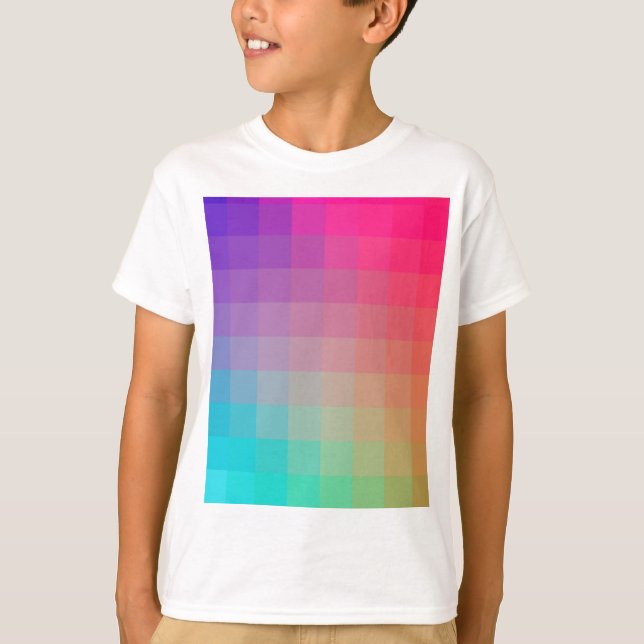 Farbenfrohe Regenbogenfarben glänzendes Design T-Shirt (Vorderseite)