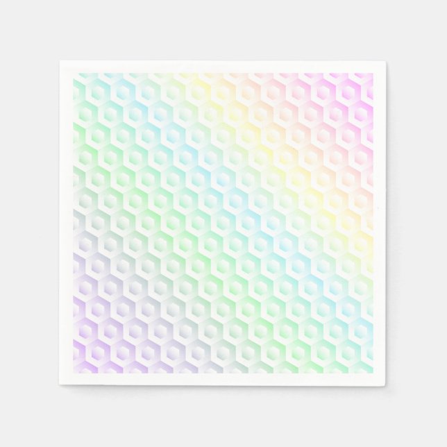 Farbenfrohe Regenbogenfarben in Pastellfarben Serviette (Vorderseite)