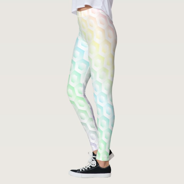 Farbenfrohe Regenbogenfarben Leggings (Links)