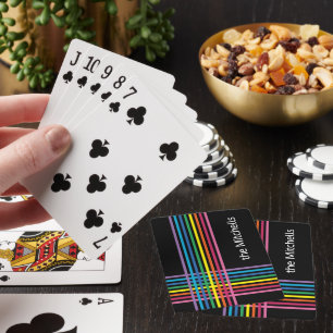 Farbenfrohe Regenbogenfarben Streifen Muster Spielkarten