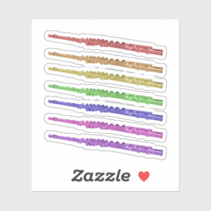 Farbenfrohe Regenbogenflöten Aufkleber